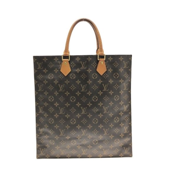 Auth LOUIS VUITTON Sac Plat M51140 Monogram Unconfirmed Handbag Monogram Canvas - Picture 1 of 16